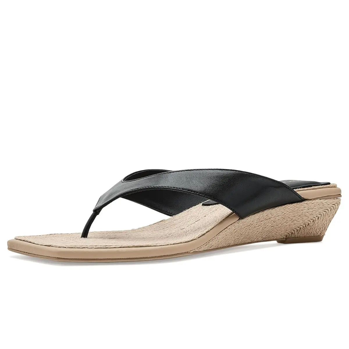 Women`s Heels Rag Bone Jo Thong Wedges Black Natural Jute by Rag & Bone