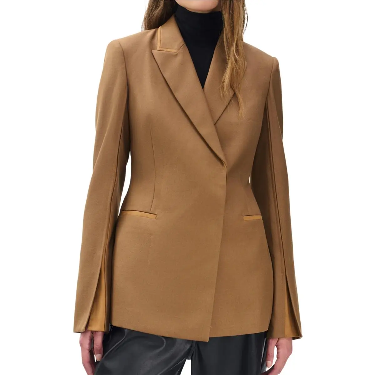 Rag Bone Size 6 Margaret Tuxedo Blazer Camel Wool Blend Peak Lapel Jacket by Rag & Bone
