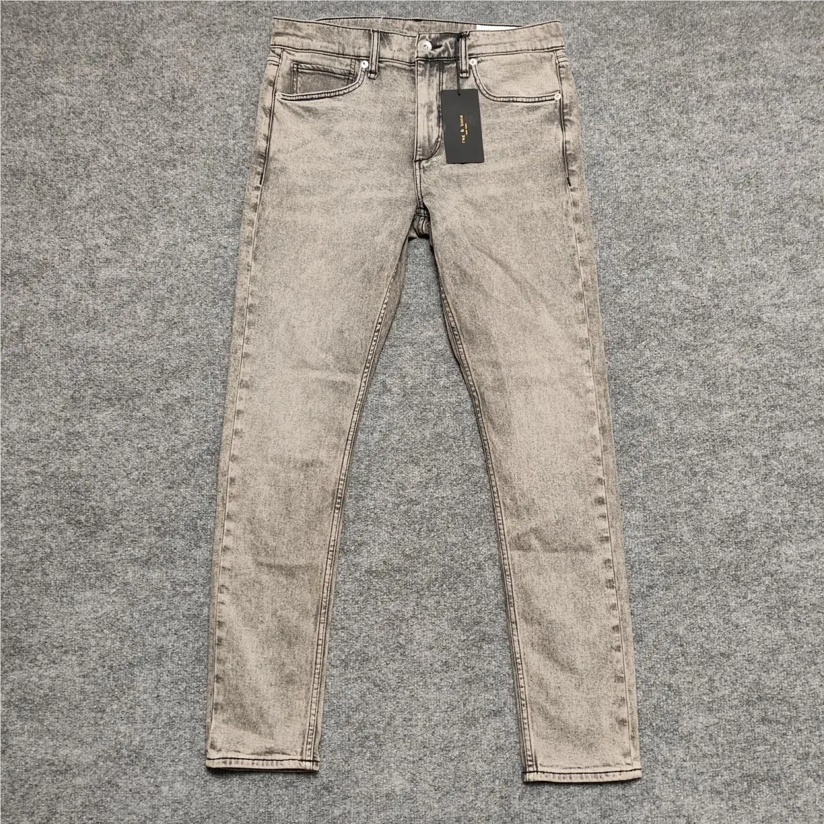 Rag Bone RB1 Skinny Fit Jeans Mens 31x32 Gray Wash Skinny Stretch Denim Pants by Rag & Bone