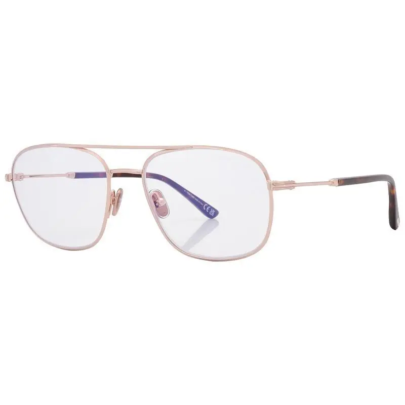 Men Eyeglasses Rose Gold Blue Light Block Round FT5830 028 by Tom Ford
