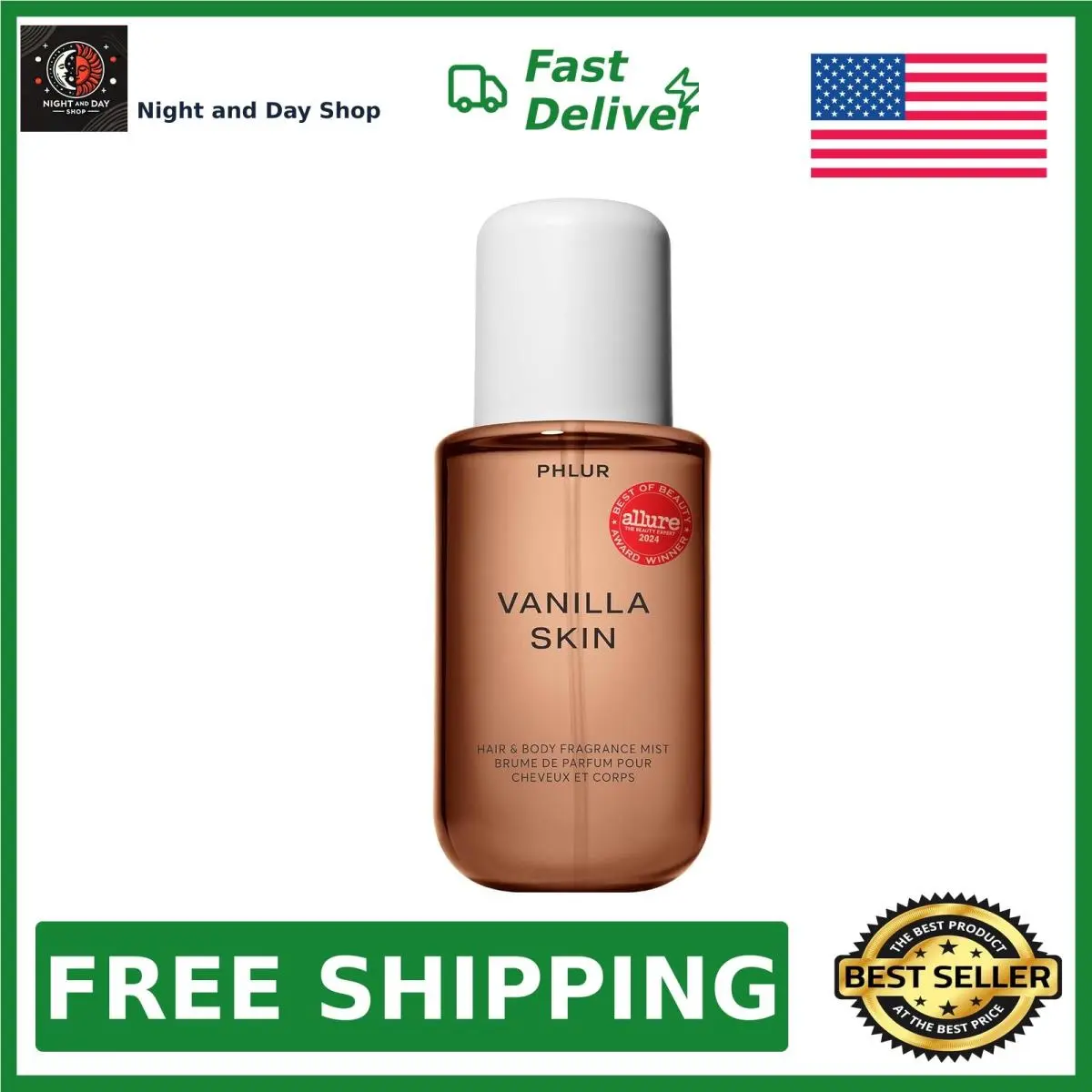 Vanilla Skin Body Mist 8 Fl Oz - Hair and Body Perfume For Women by Phlur