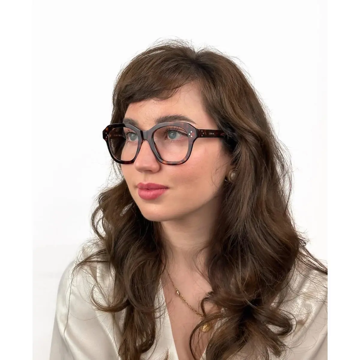 CL50124I 052 Women’s Havana Acetate Eyeglasses 52mm Frames by Celine