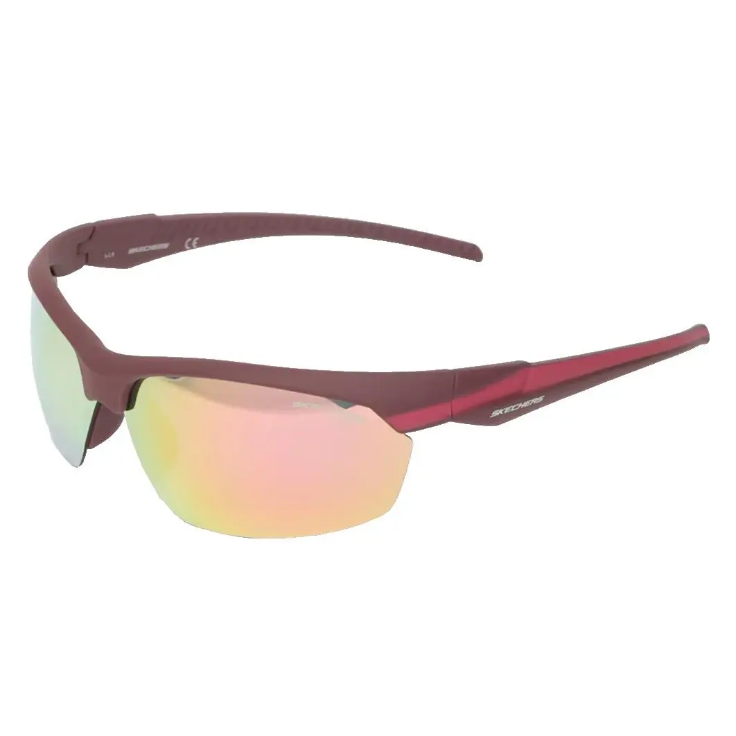 Skechers SE5135 83D Matte Burgundy Polarized 69-9-130mm Sport Wrap