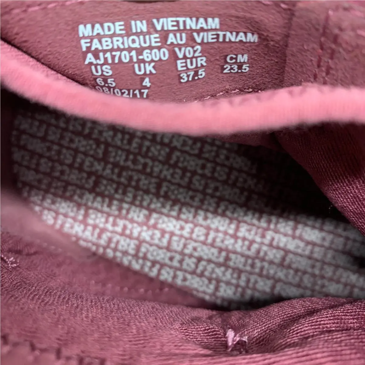 Nike shoes - Nike Air Force 1 Ultraforce Mid FIF - AJ1701 600 - Pink (UPC: 820652159143) 5