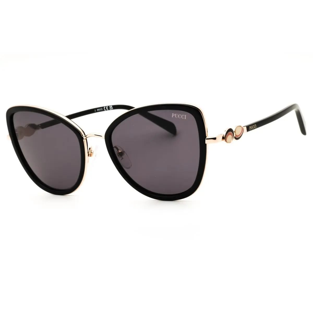 EP0184 05A Black/smoke 57-20-140 Sunglasses by Emilio Pucci