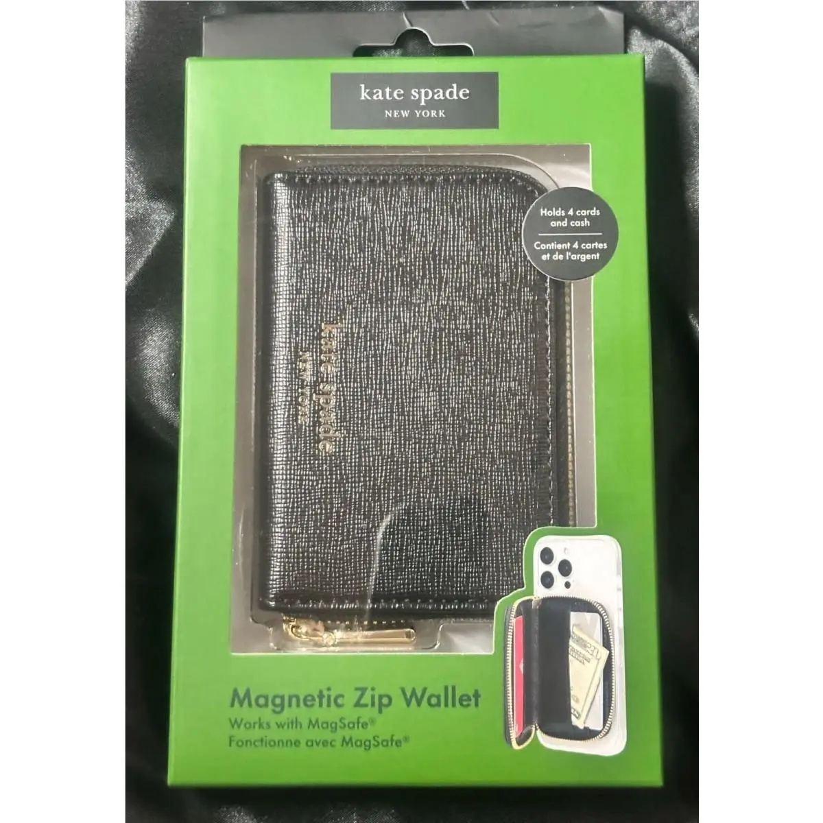 Kate Spade New York Devin Zip Magnetic Wallet Black Magsafe