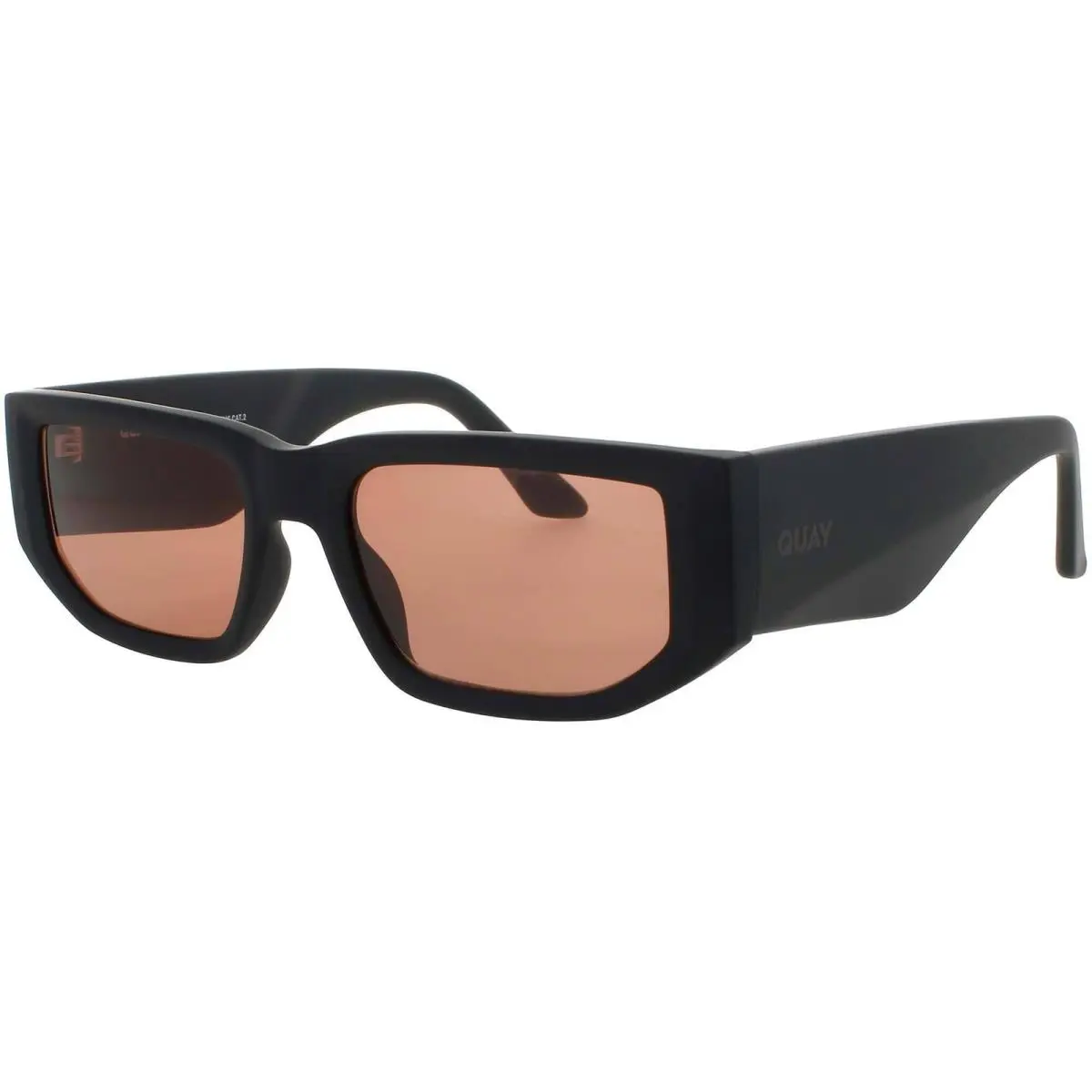 Quay Unisex Sunglasses Matte Black Acetate Full Rim Frame Good Time Mtblk/drkapr by QUAY