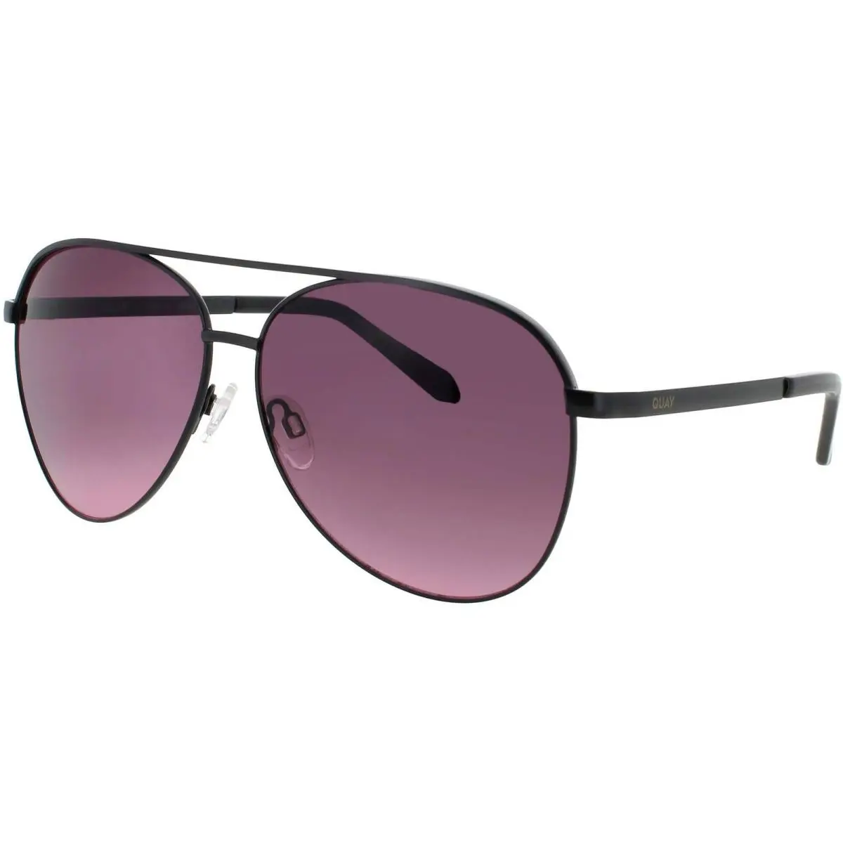 Quay Unisex Sunglasses Black Metal Full Rim Aviator Frame Vivienne Blk/purp