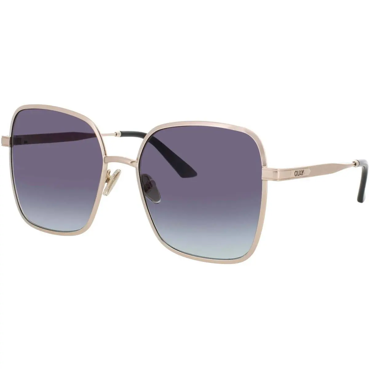 Quay Women`s Sunglasses Brushed Gold Metal Full Rim Oversized 5TH Ave Bgl/blkaq by QUAY