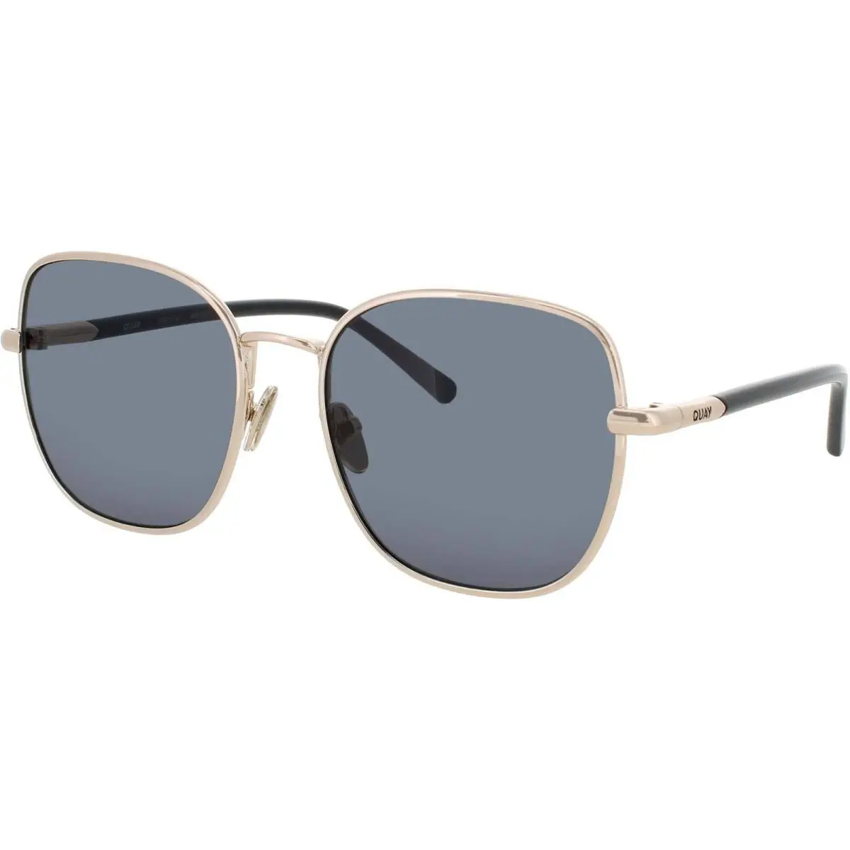 Quay Women`s Sunglasses Gold/black Metal Full Rim Geometric Frame Uptown Gld/smk - Frame: Gold/Black, Lens: Smoke Grey