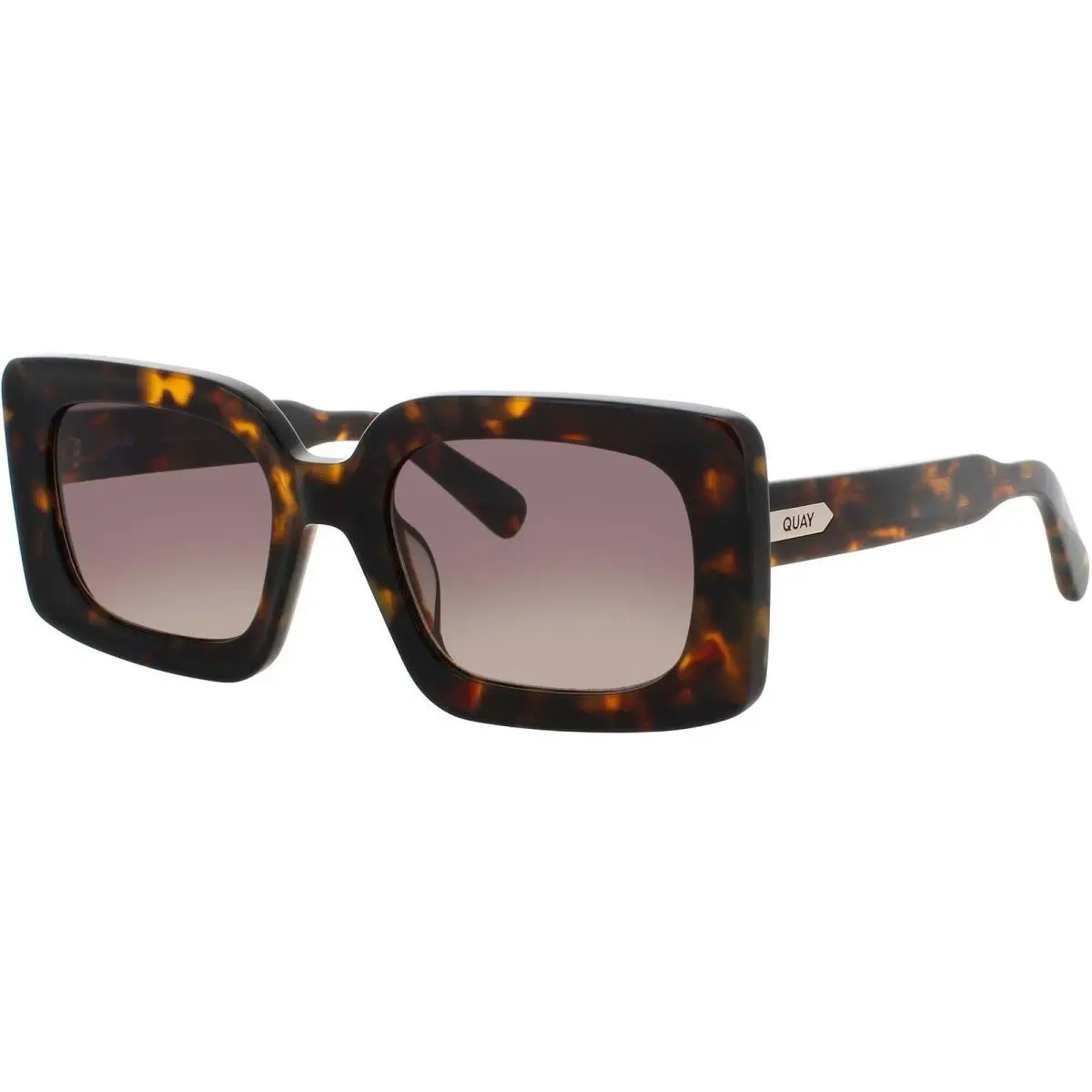 Quay Women`s Sunglasses Neutral Tortoise Acetate Oversized Talk Show Nutrt/smtp by QUAY