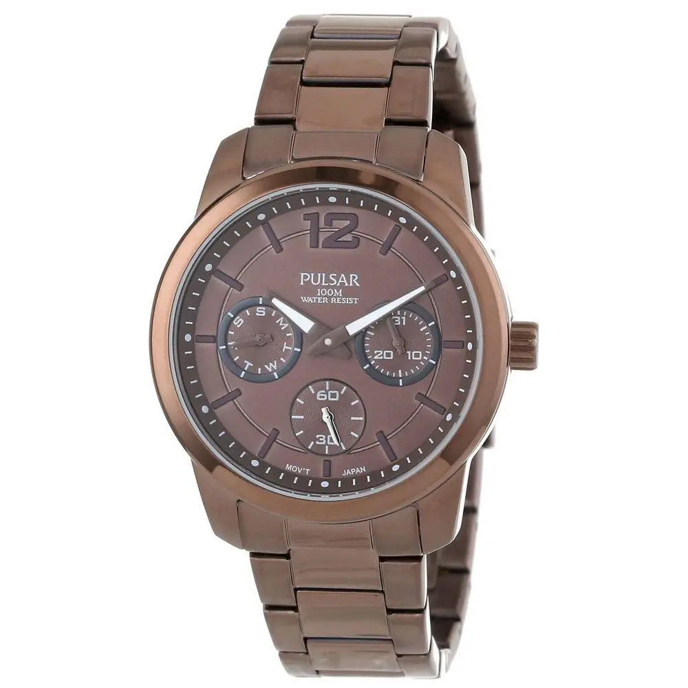 Pulsar PP6063 Brown Dial Brown Tone Stainless Steel Multifunction Watch