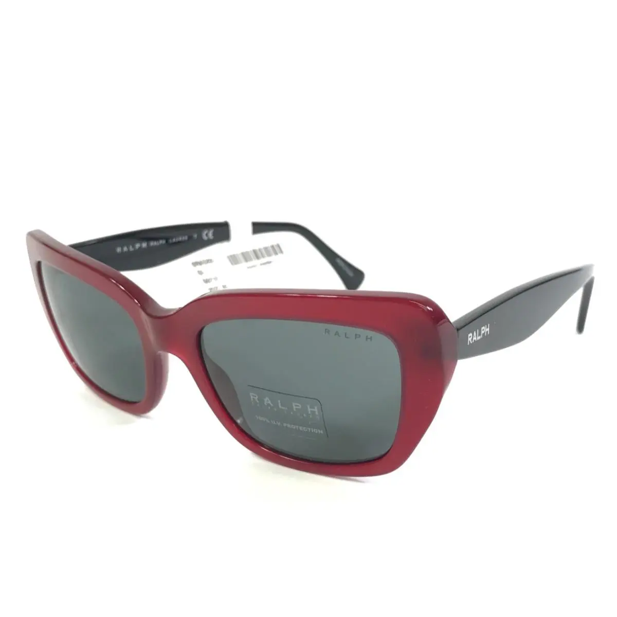 Ralph Lauren Sunglasses RA5292 5921/87 Red Black Cat Eye Frames with Gray Lenses