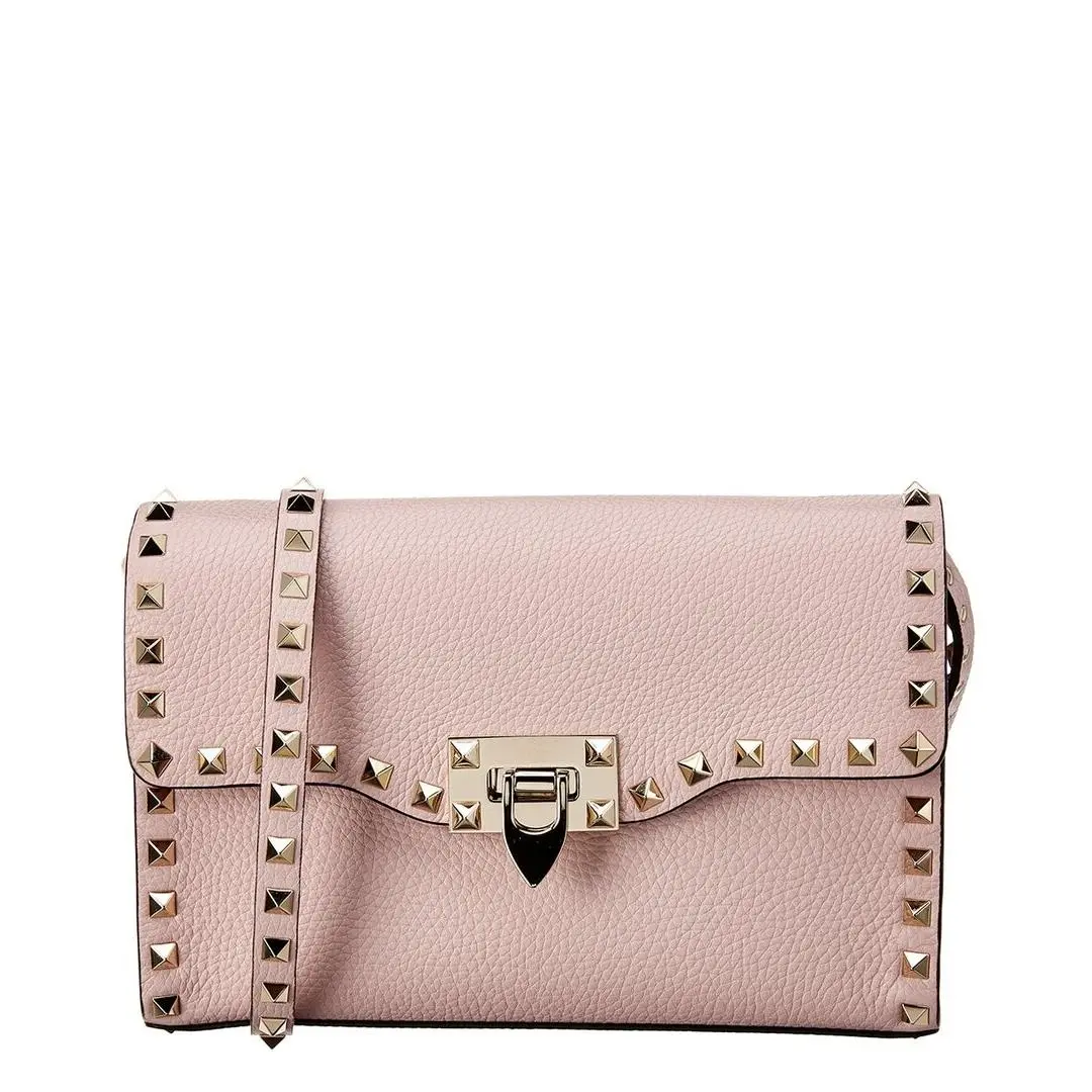 Rockstud Small Grainy Leather Crossbody Women`s Beige Os by Valentino