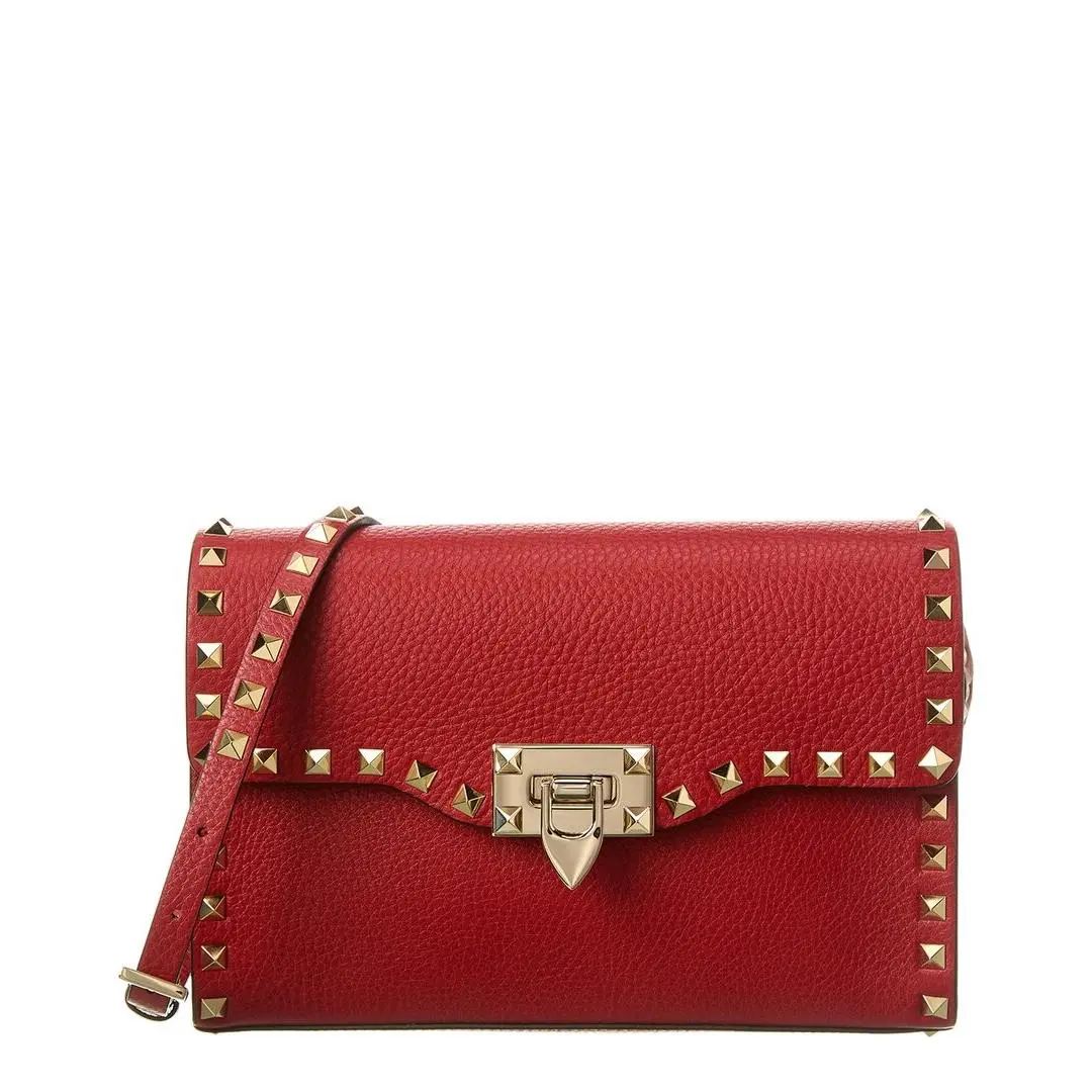 Rockstud Small Grainy Leather Crossbody Women`s Red Os by Valentino