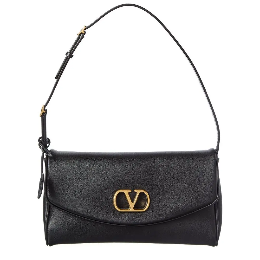 De Vain Small Leather Shoulder Bag Women`s Black by Valentino