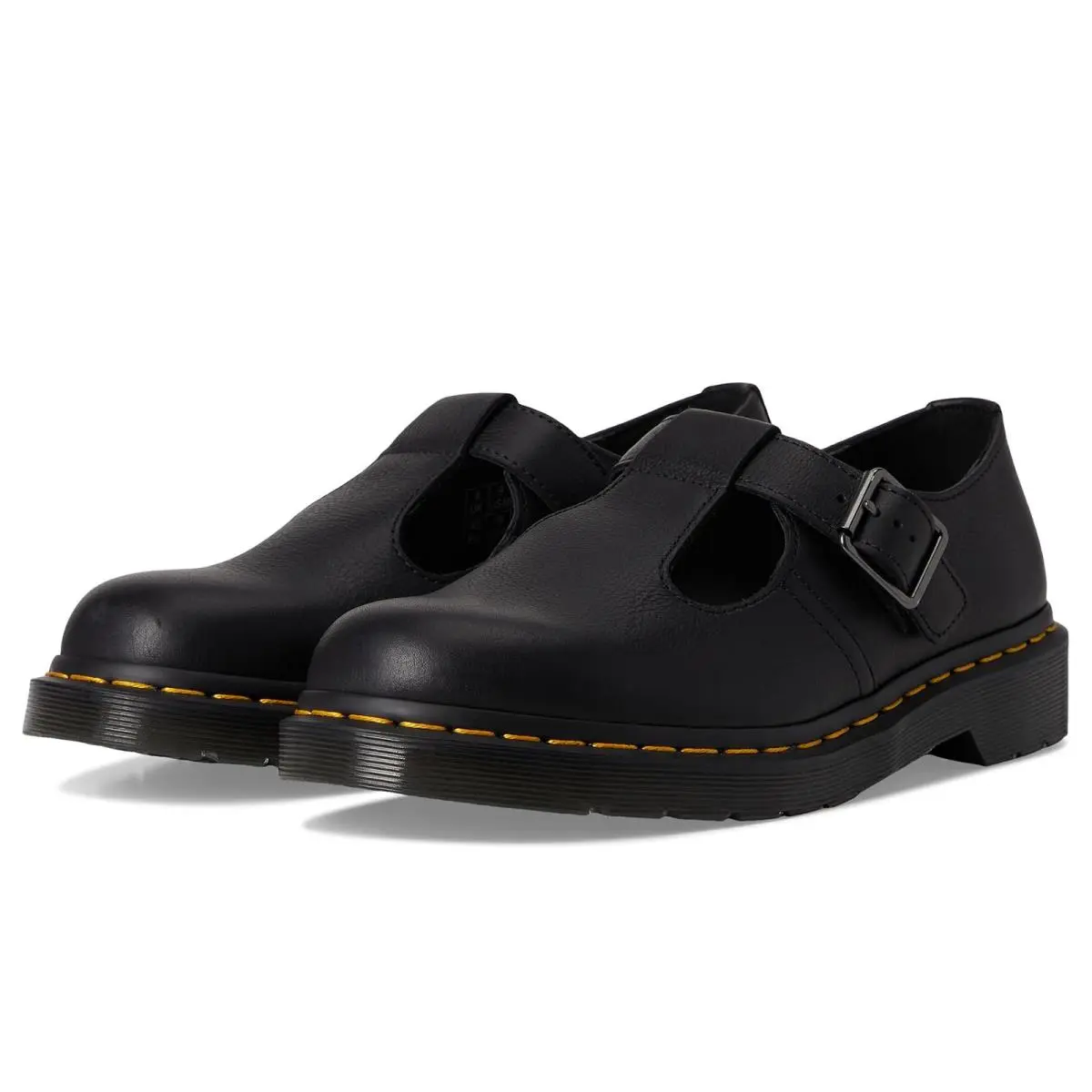 Unisex Flats  Polley T Bar Shoes Black by Dr. Martens