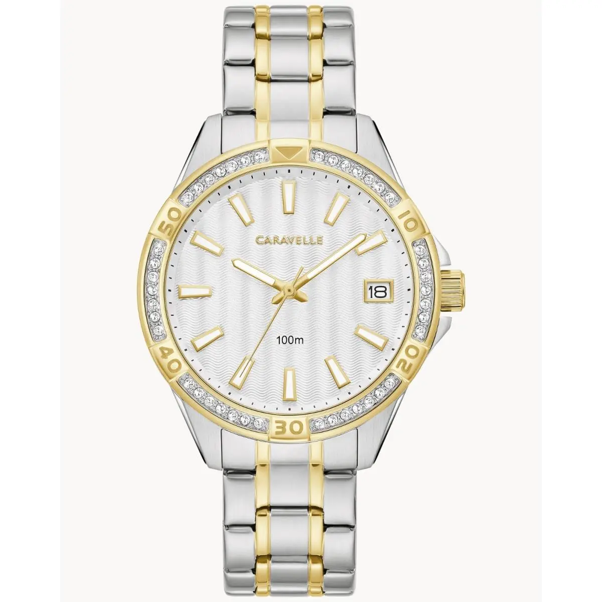 Caravelle  Women`s Aqualux Watch White Dia Crystal 45M120 by Bulova