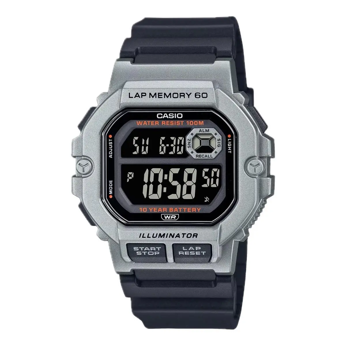 Men`s Digital Watch with Black Band - WS-1400H-1BVCF by Casio