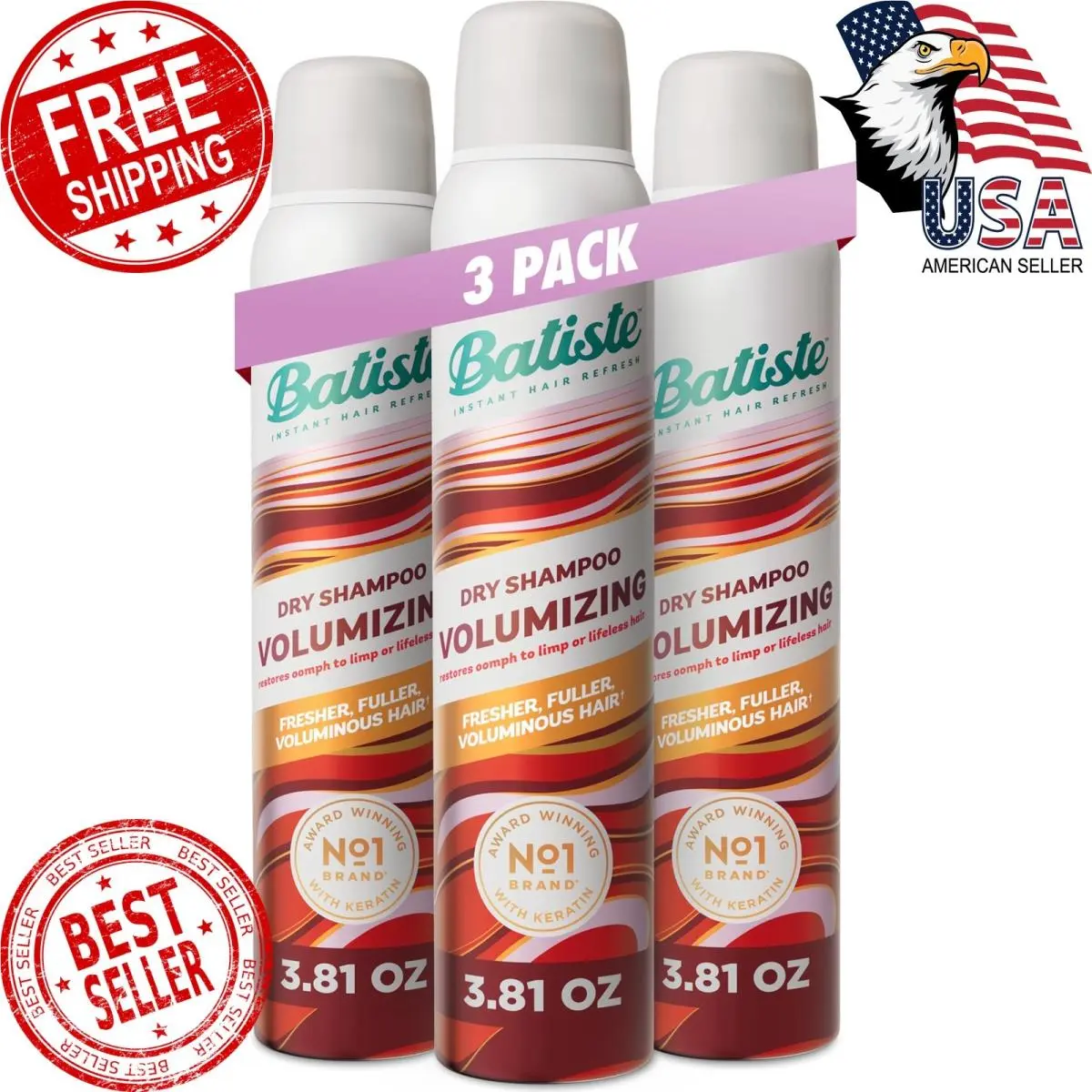 Volumizing Dry Shampoo 3.81 Oz 3-Pack by Batiste