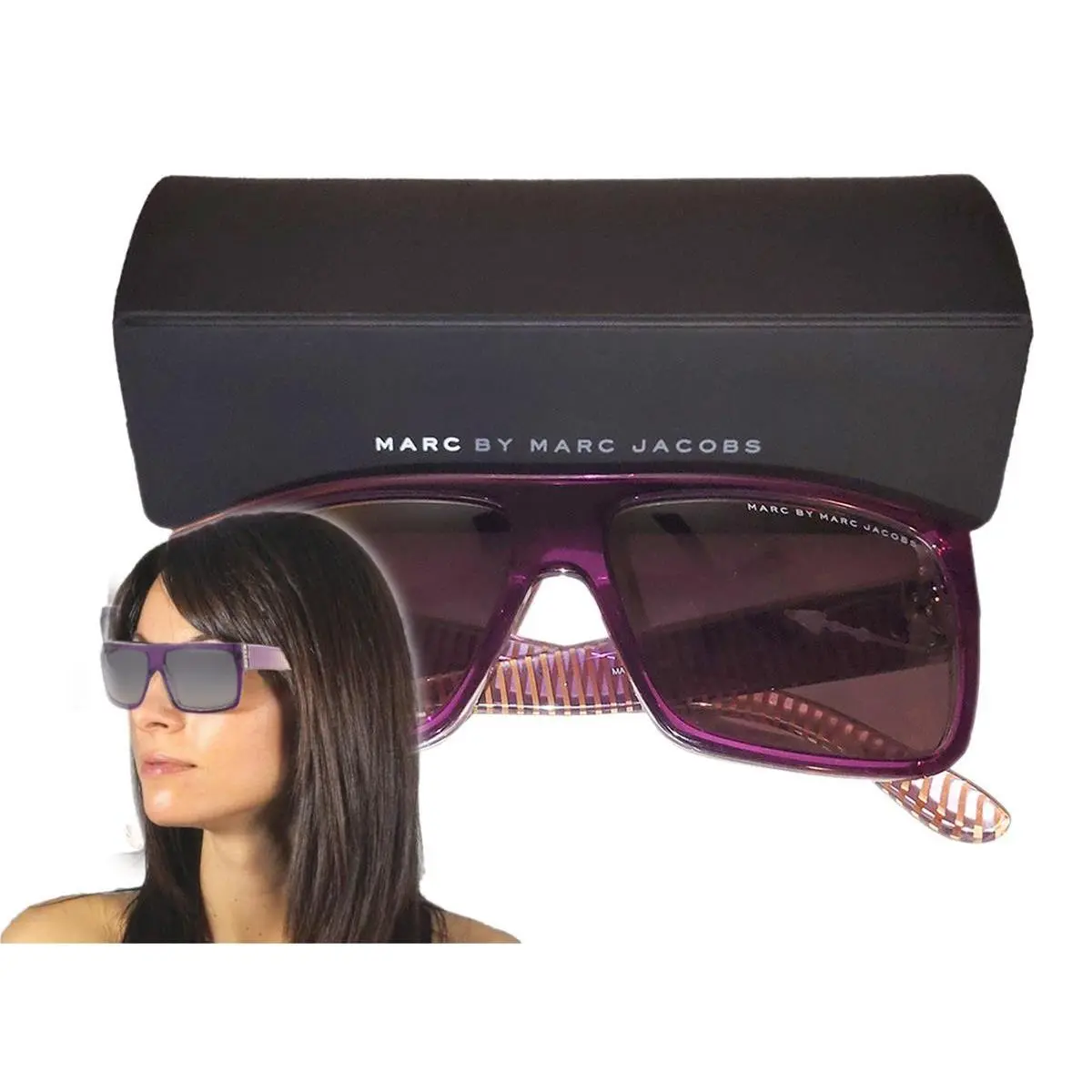 Womens Violet/orange Mmj 096/N/S - 0FD Sunglasses Case + Cloth by Marc Jacobs