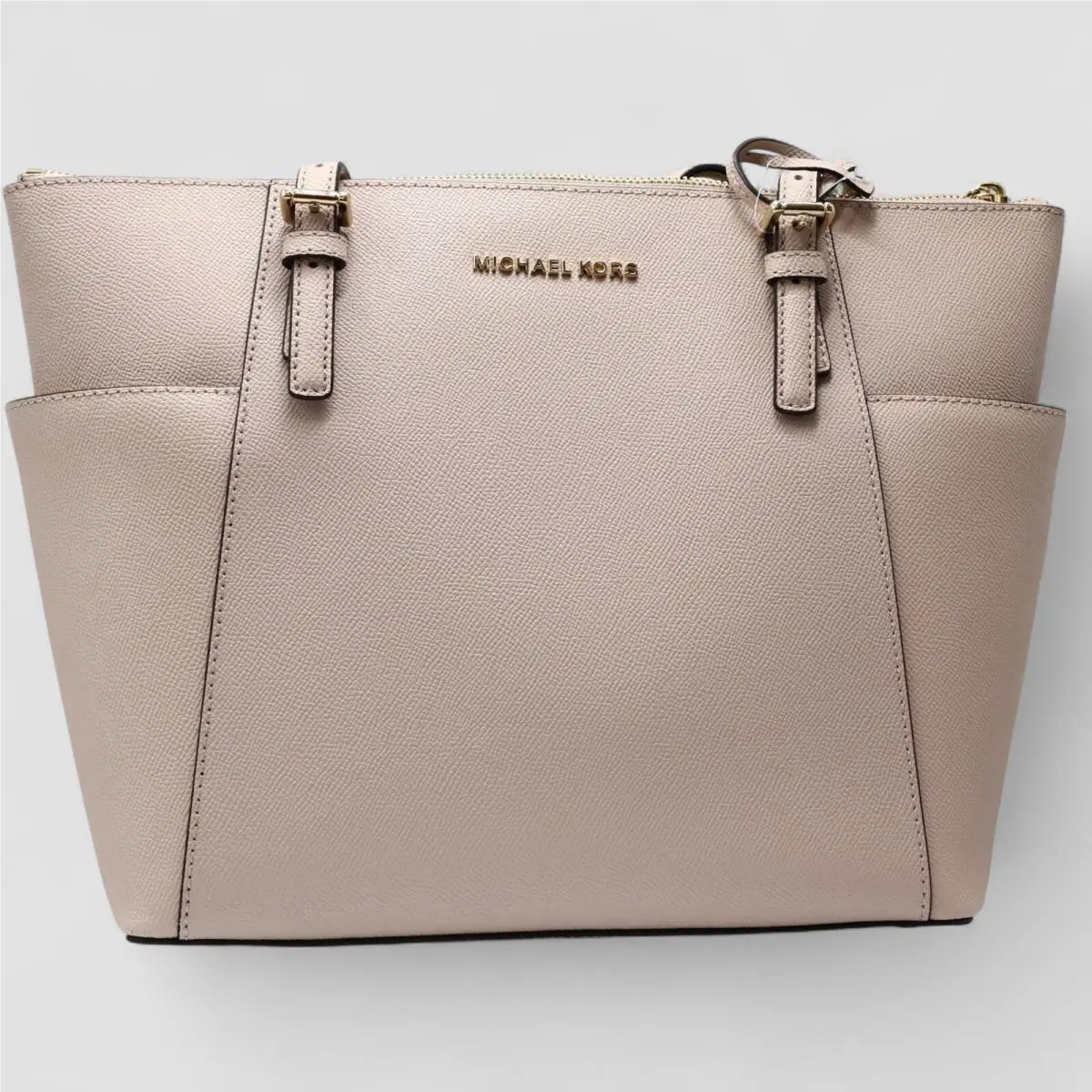 Large Saffiano Soft Pink Leather Jet Set Top-zip Tote Bag Women’s by Michael Kors
