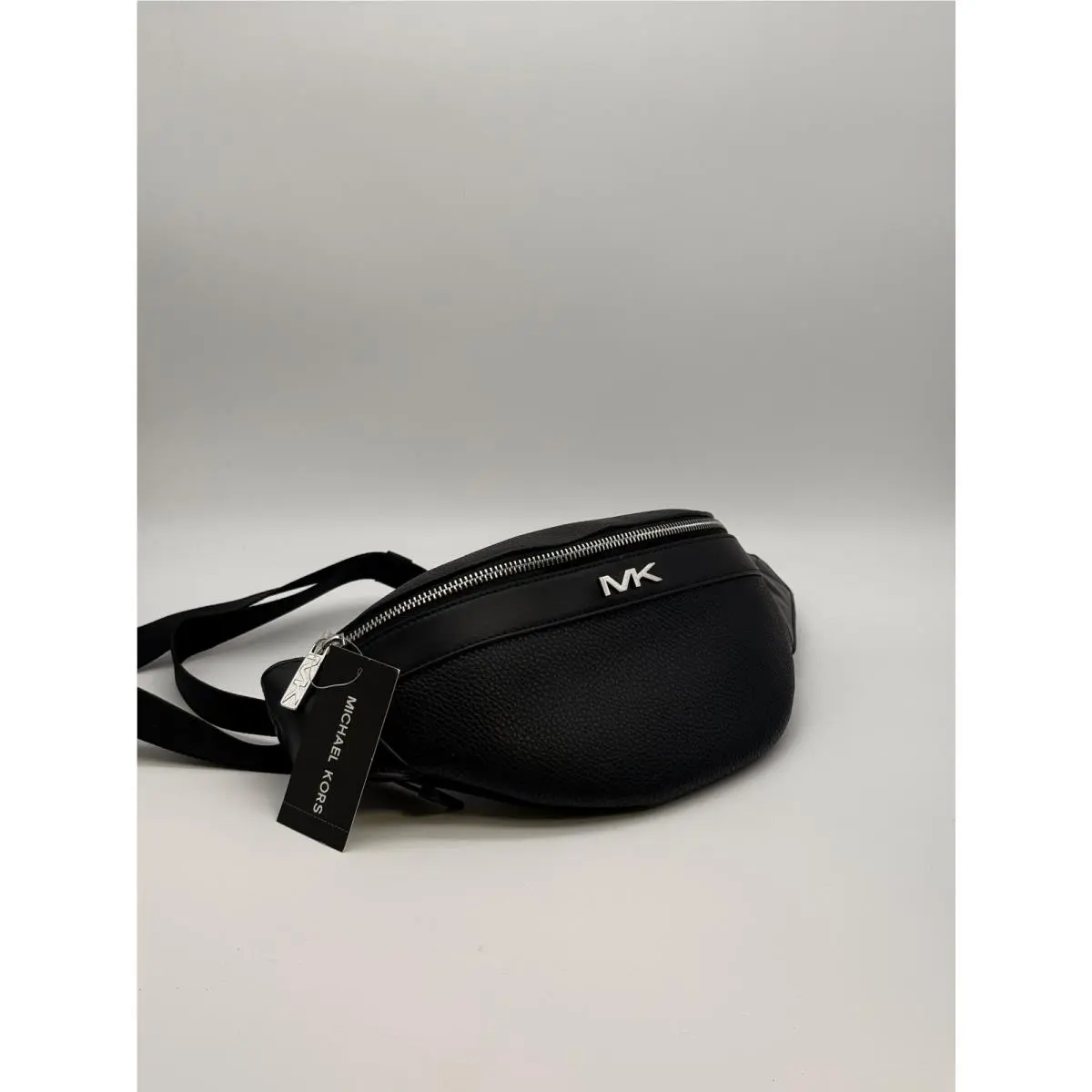 Black Pebbled Leather MK Logo Belt Bag Fanny Pk by Michael Kors