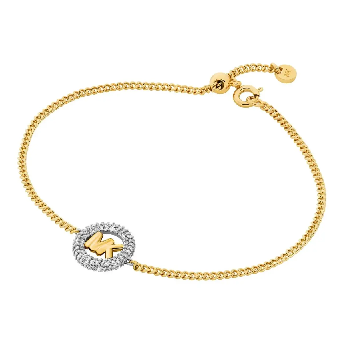 Pave and Logo Charm Two-tone Slider Bracelet MKJ8577931 by Michael Kors