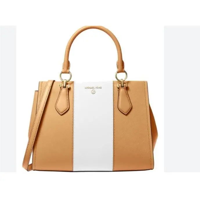 Marilyn Two-tone Faux-leather Medium Satchel Crossbody Peanut/white by Michael Kors