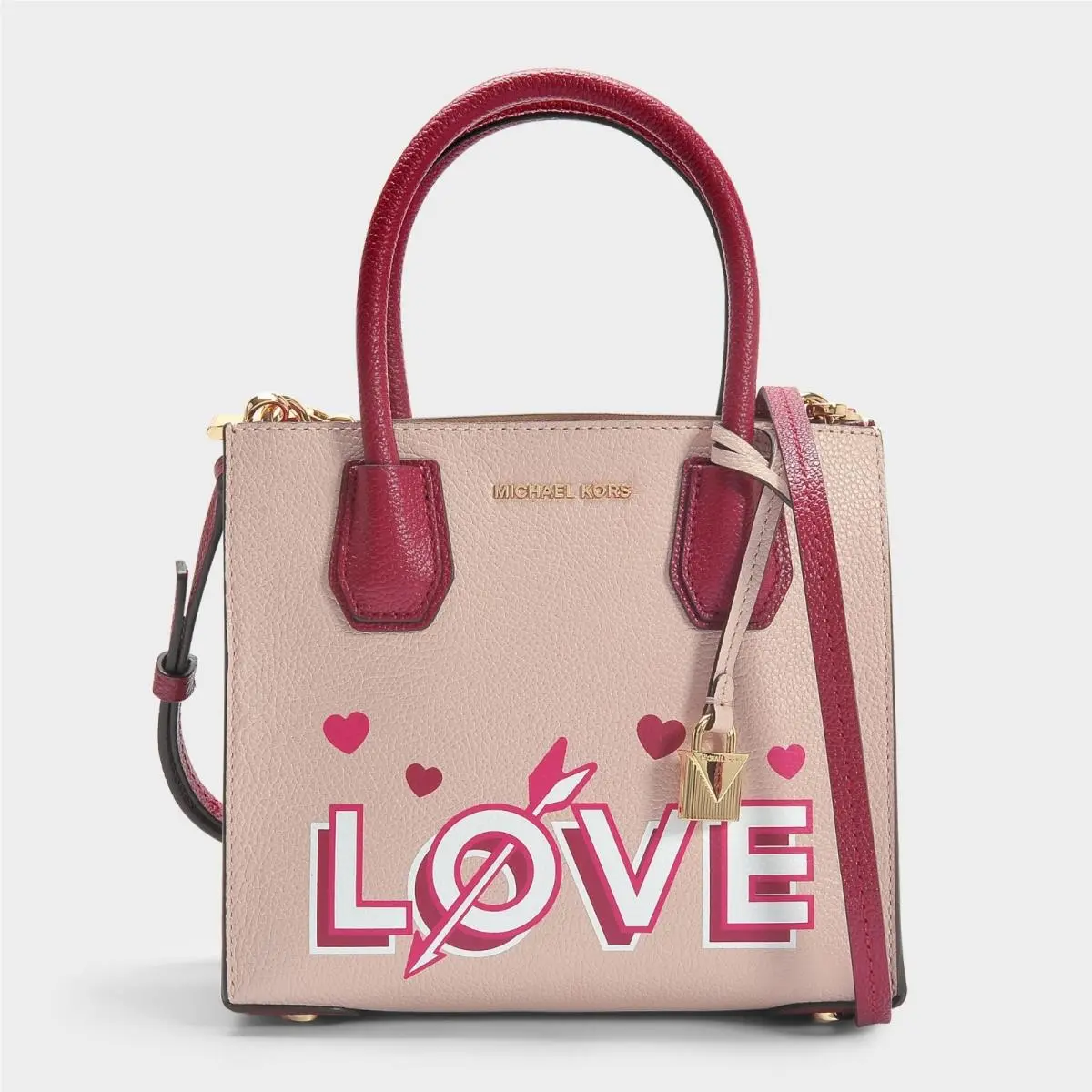 Mercer Studio Medium Messenger Leather Bag Soft Pink/mulberry by Michael Kors