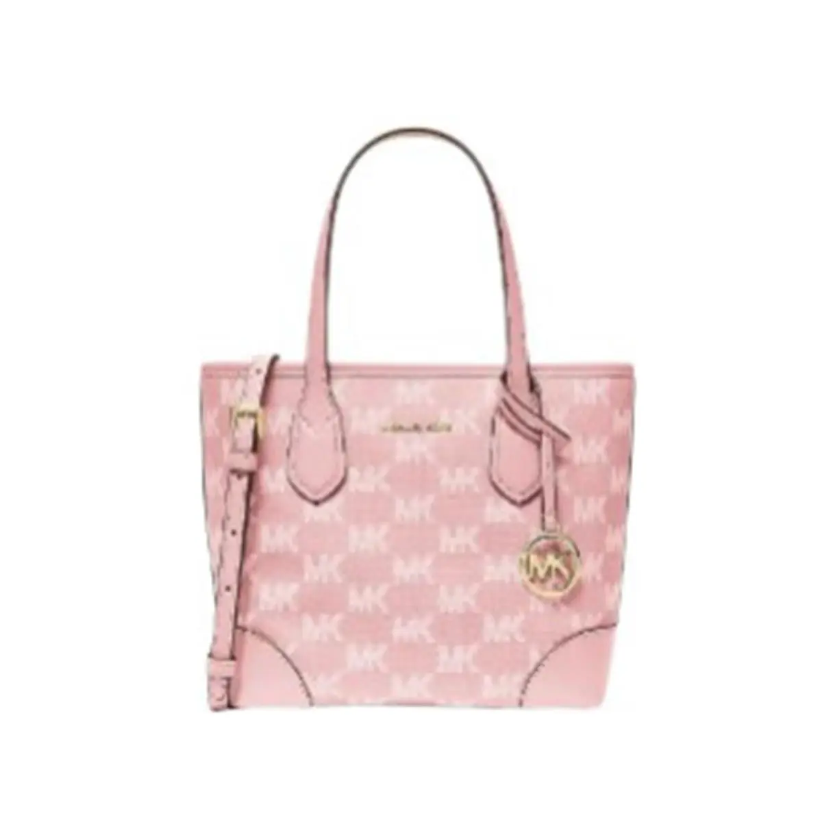 Michael Kors Eva Extra-small Logo Jacquard Convertible Tote Bag 35S6GV0T0C-424 - Exterior: Powder Blush, Hardware: Gold