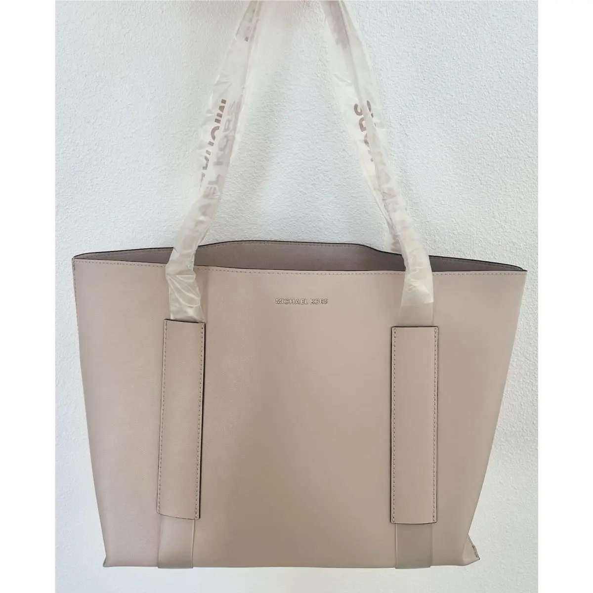 Parfums Tote Beige Bag Leather Overnight Travel Handbag by Michael Kors