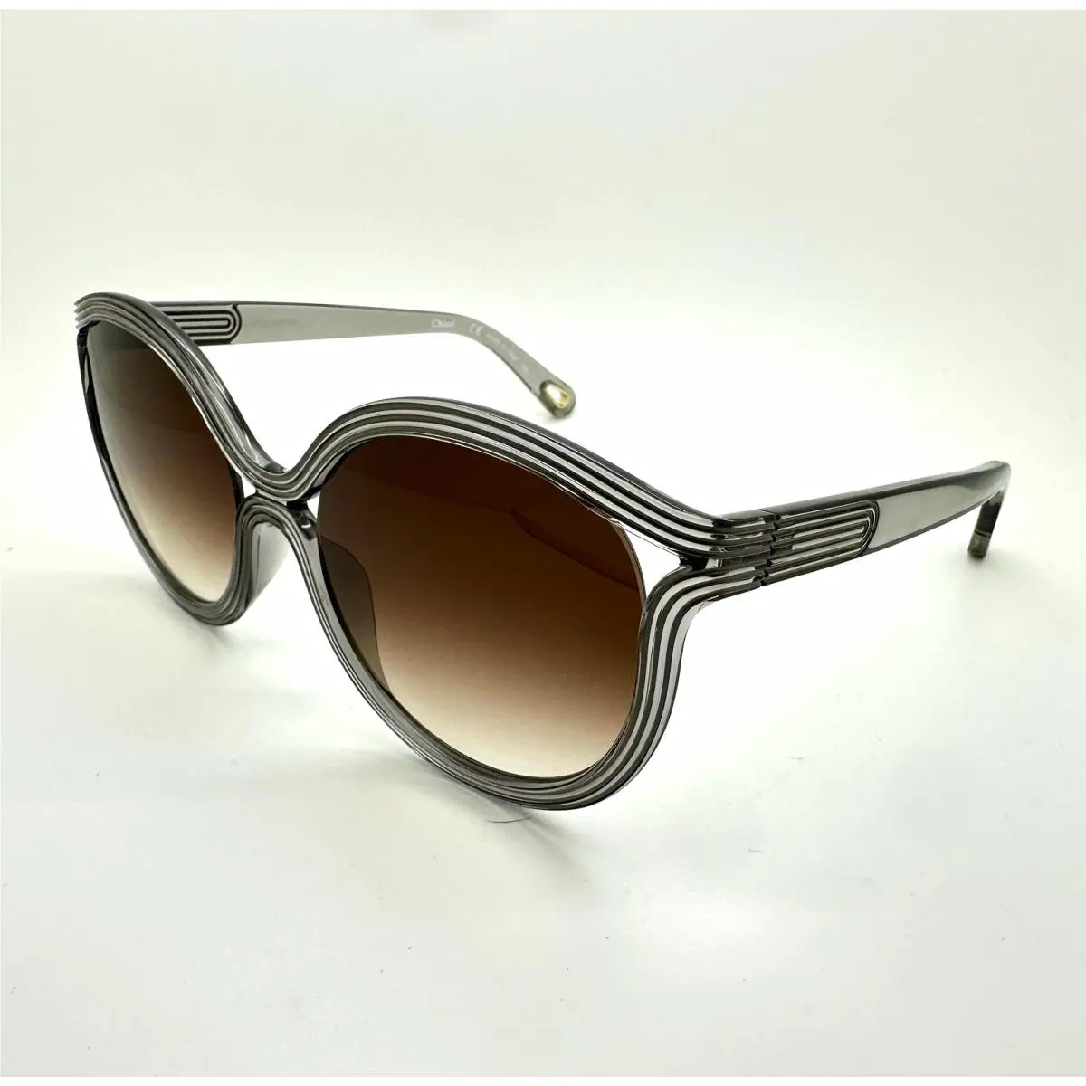 Chloe CE738S 035 57mm Women’s Designer Sunglasses Grey Brown Gradient Round