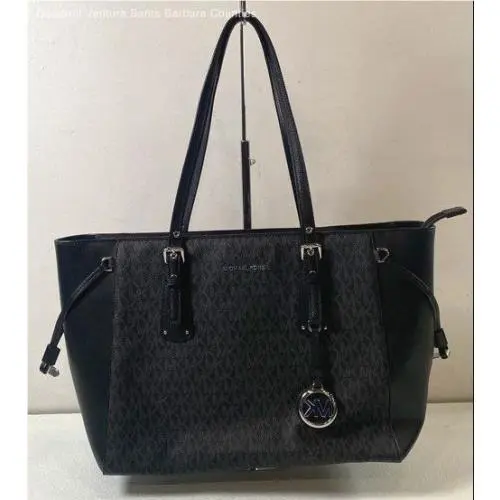 Black Signature Voyager Tote Purse by Michael Kors