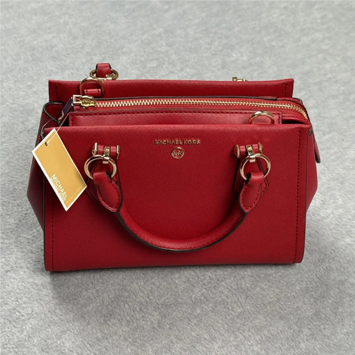 Marilyn Crossbody Bag Womens Small Red Crimson Leather Satchel by Michael Kors