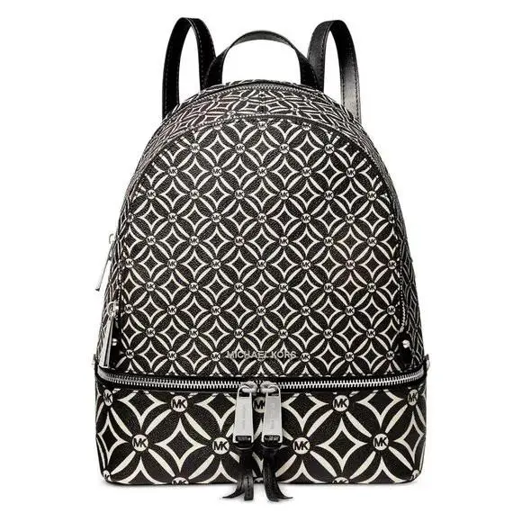Rhea Medium Backpack – Black/light Cream by Michael Kors