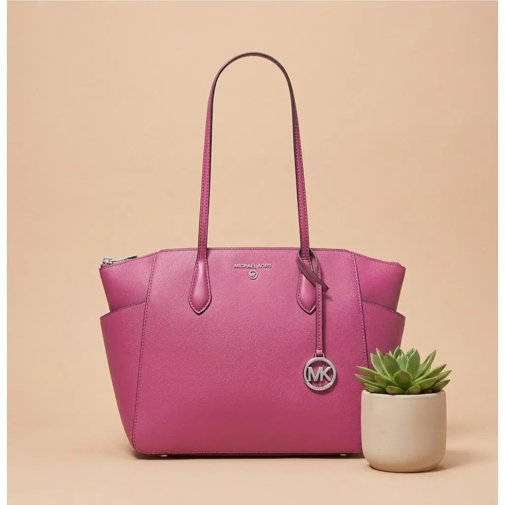 Women Marilyn Medium Top Zip Tote Deep Fuchsia-os by Michael Kors