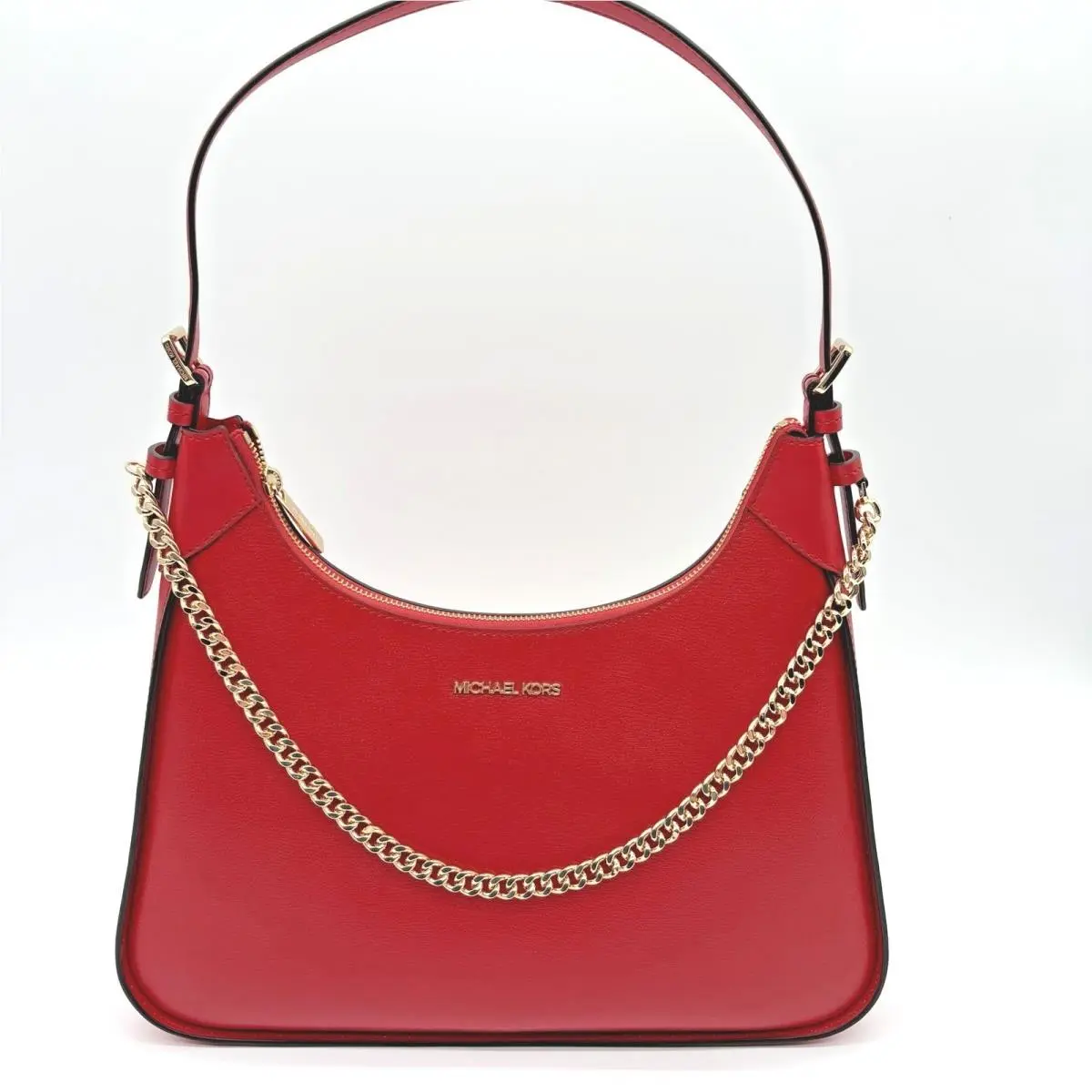 Wilma Large Shoulder Bag Bright Red Leather Purse by Michael Kors
