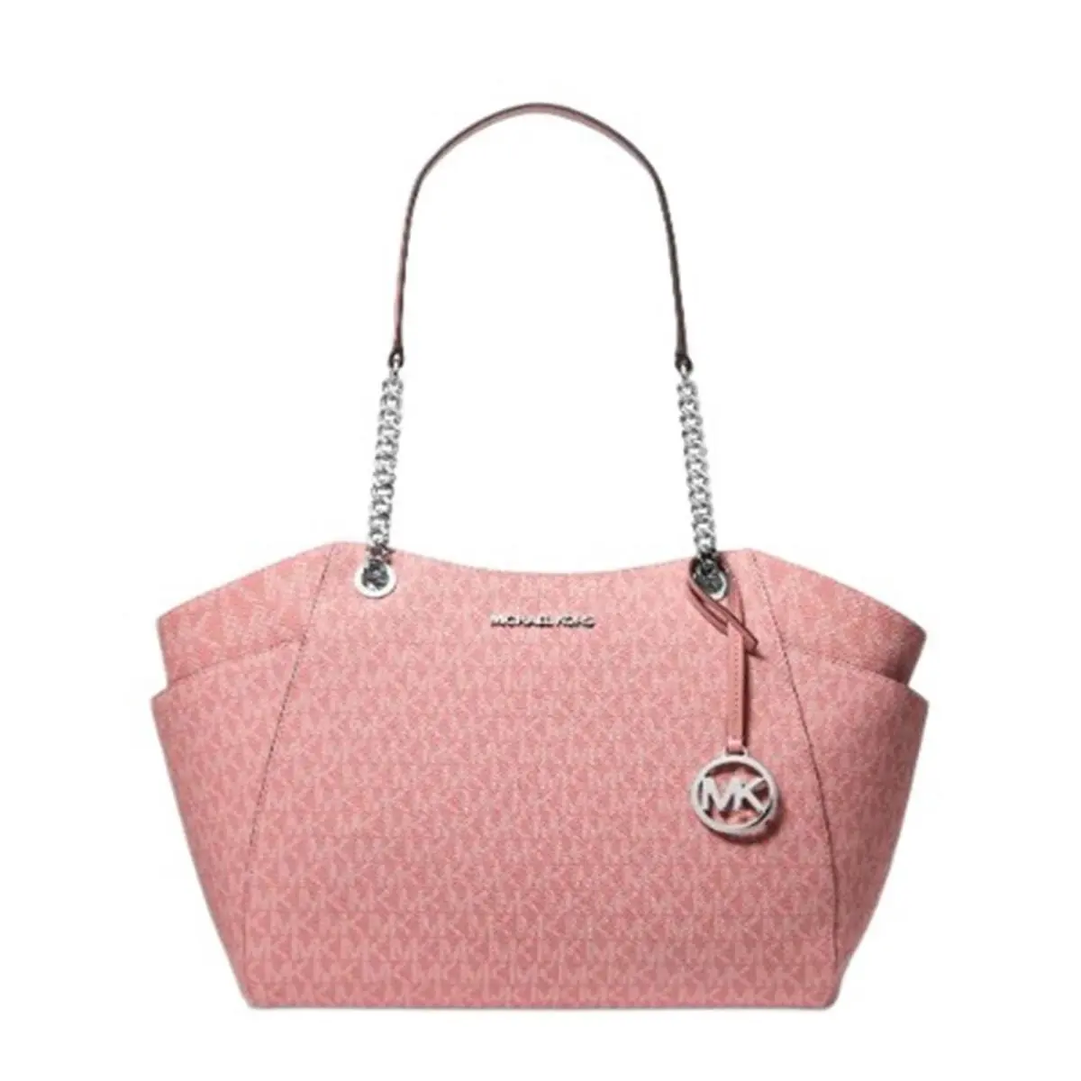Michael Kors Outlet Jet Set Large Signature Logo Shoulder Bag Rose 35S4STVT3B - Exterior: Rose, Hardware: Silver