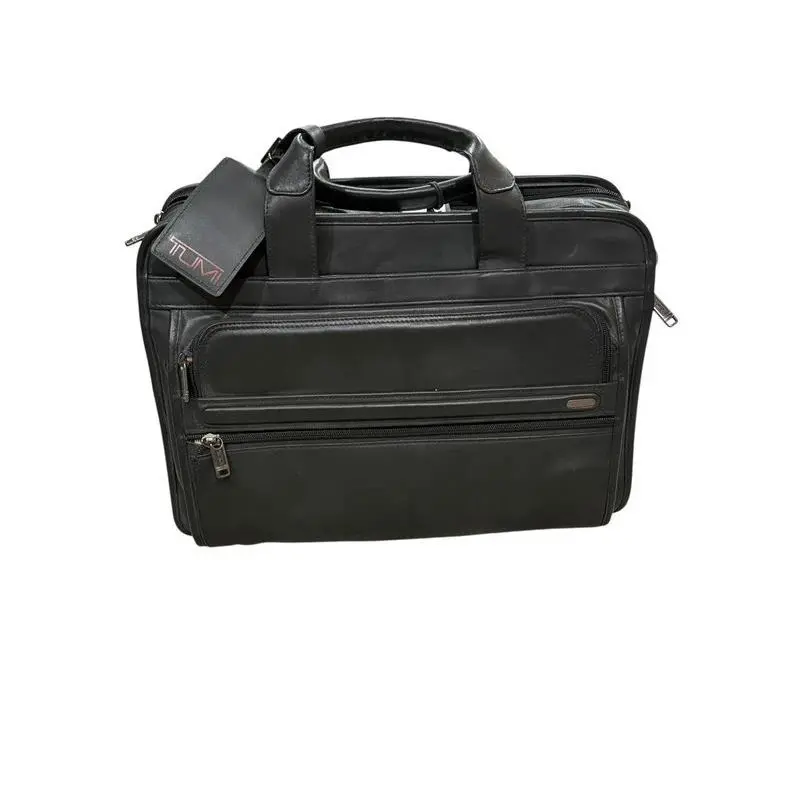 Essential Brief Black Leather Laptop Business Briefcase Style 96130D4 by Tumi