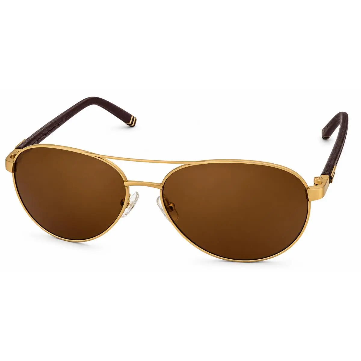 Mens Gold Mens Metal Aviator Sunglass Brown Polarized Lens Newport by Tumi