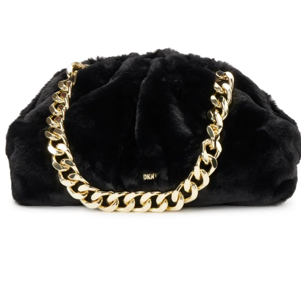 Dkny Women`s Presley Shoulder Bag Furr Black Gold Cha by DKNY