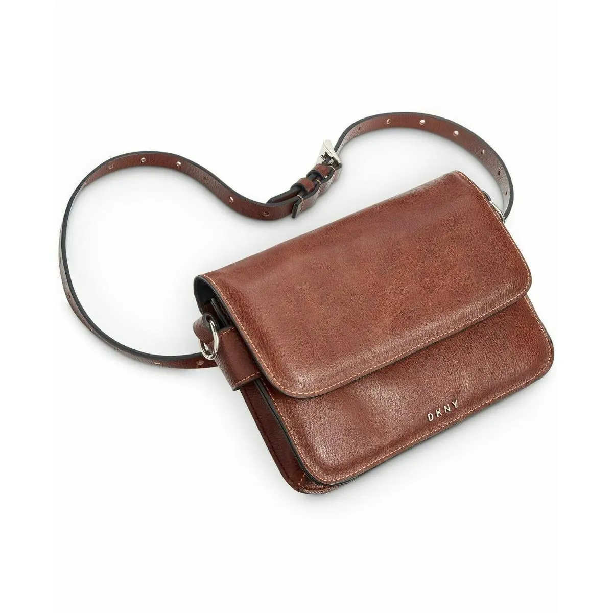 Dkny Cognac Brown Leather Belt Bag Fanny Pack Small / S by DKNY