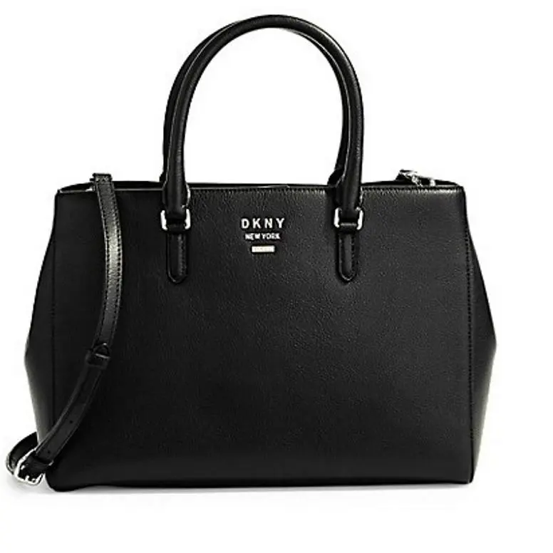 Dkny Whitney Pebbled Leather East West Tote Black Gold by DKNY