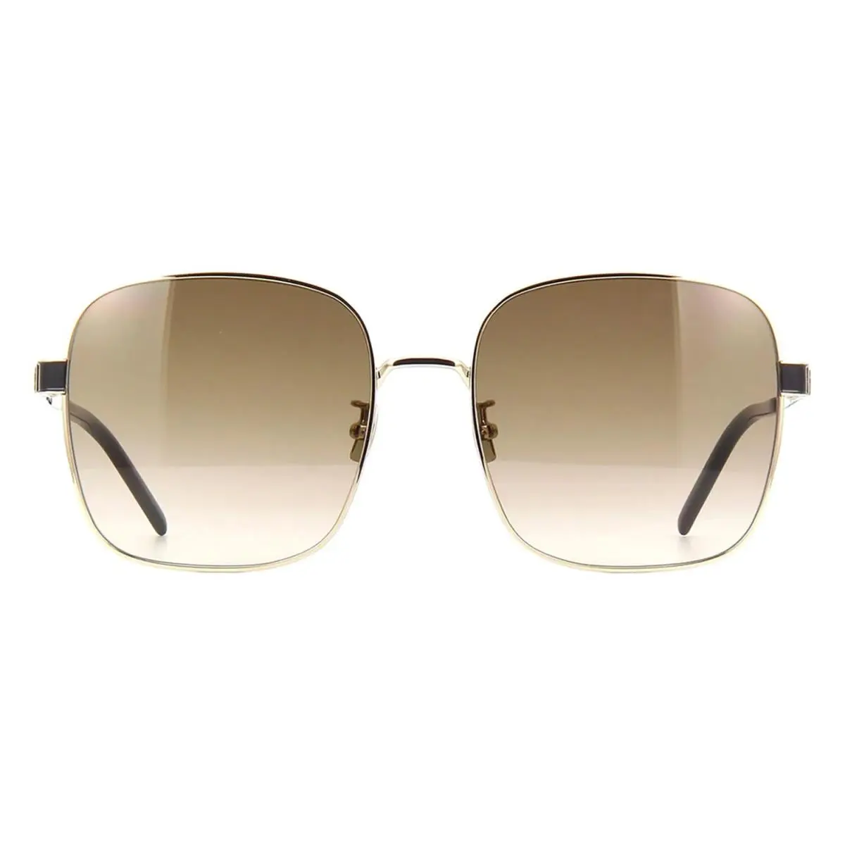 Saint Laurent Oversized Square Sunglasses Gold Brown SLM75 004 by Yves Saint Laurent