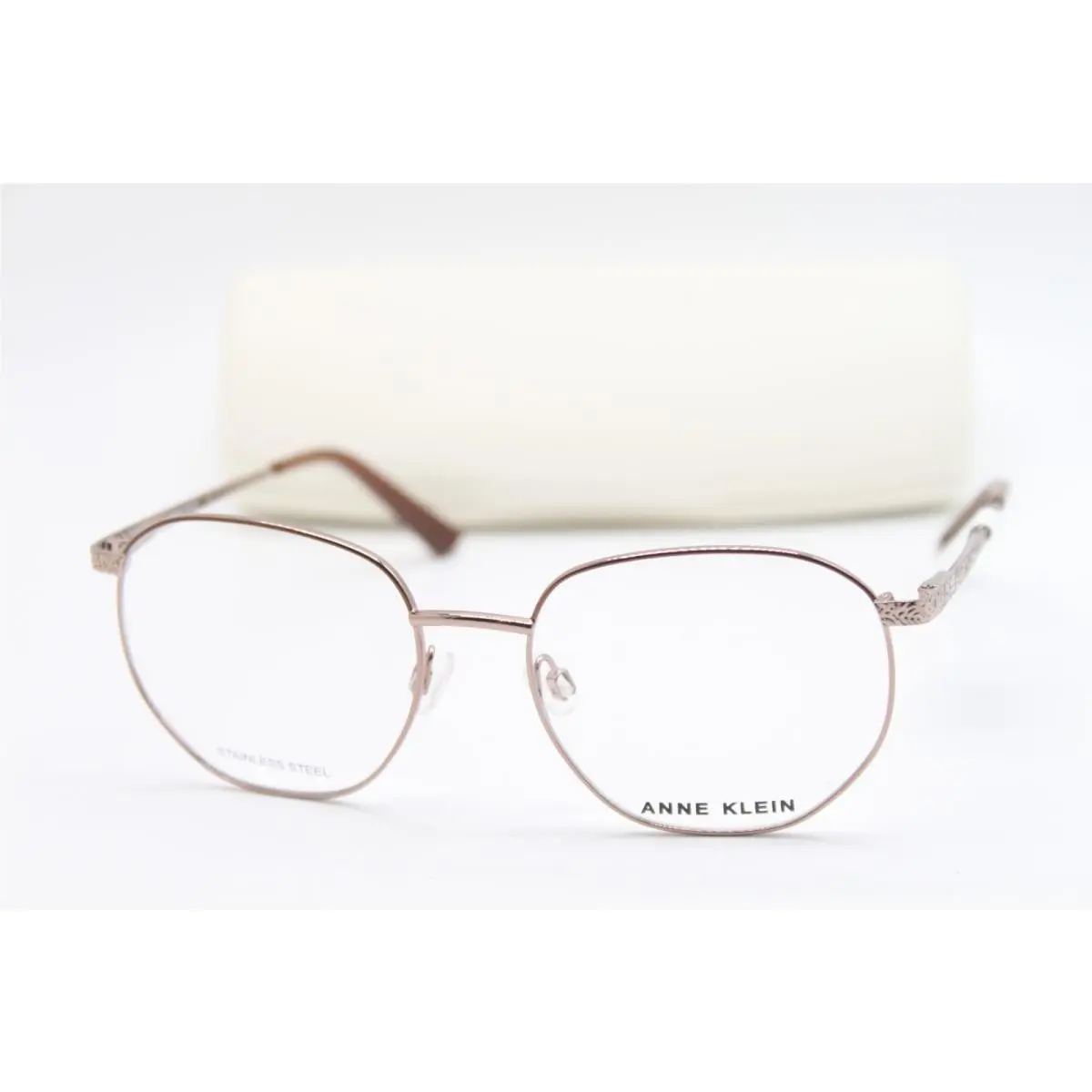 AK5079 208 Mocha Brown Eyeglasses W/case 52-17 by Anne Klein