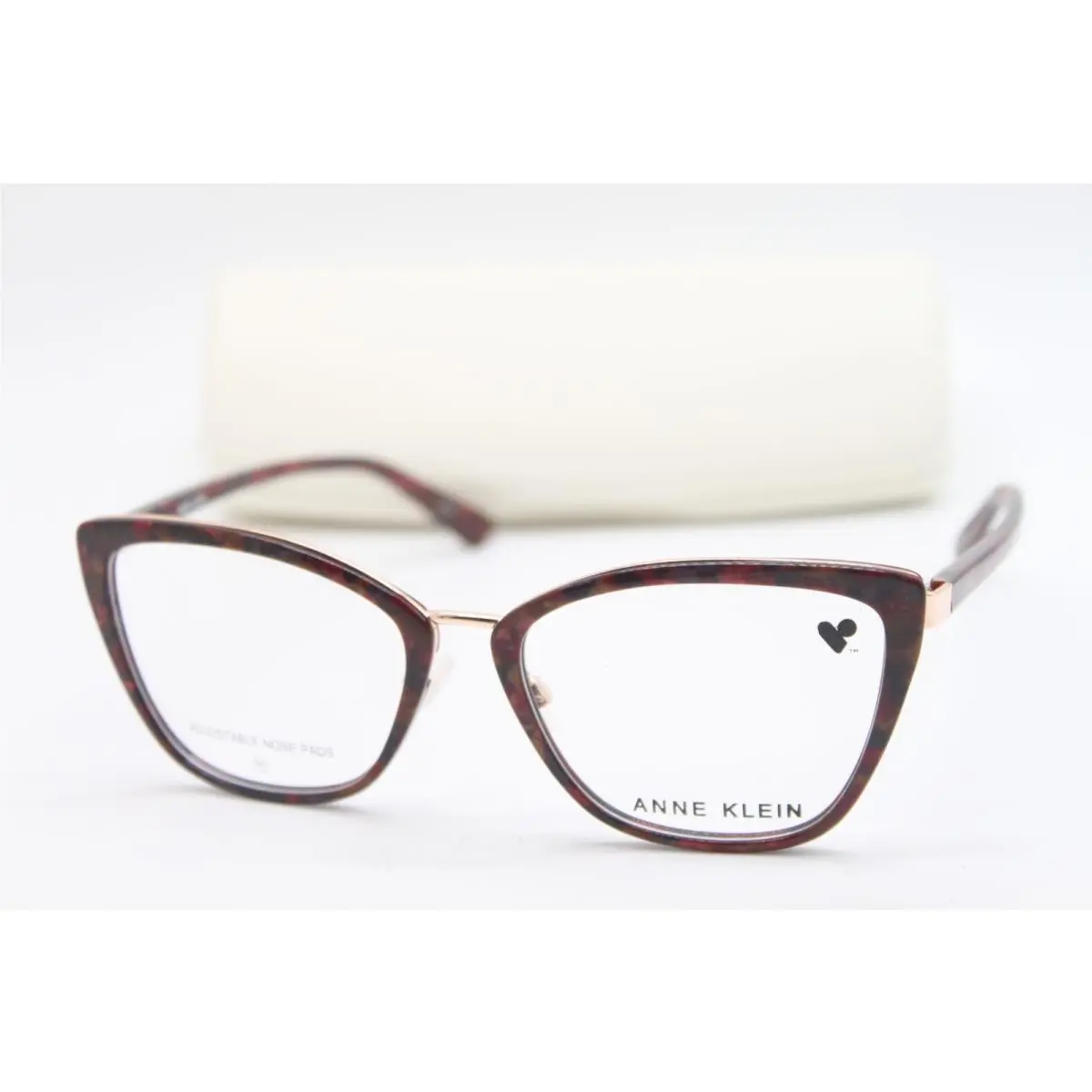 AK5113 812 Merlot Marble Eyeglasses W/case 54-17 by Anne Klein