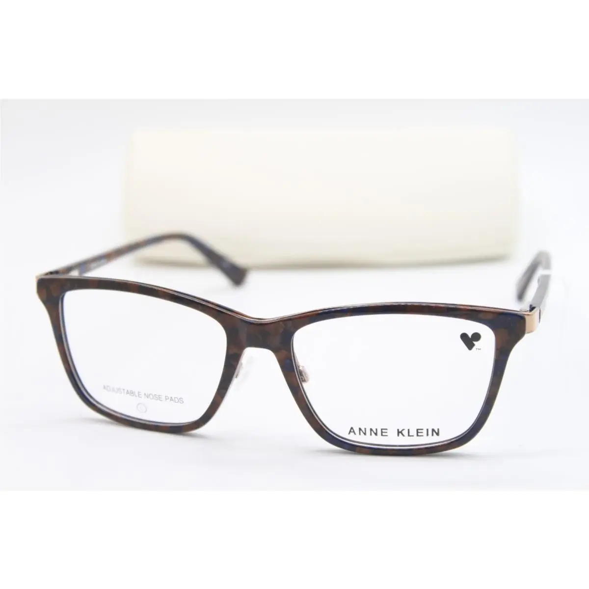 AK5114 200 Mocha Marble Blue Eyeglasses W/case 55-17 by Anne Klein