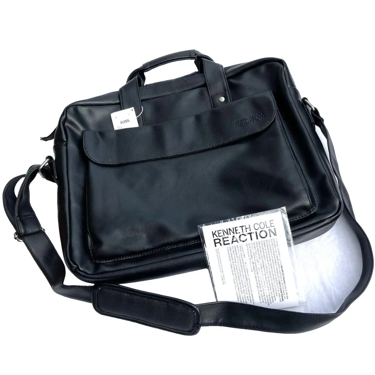 Reaction Briefcase Messenger Laptop Bag 532295X Pebbled Black by Kenneth Cole