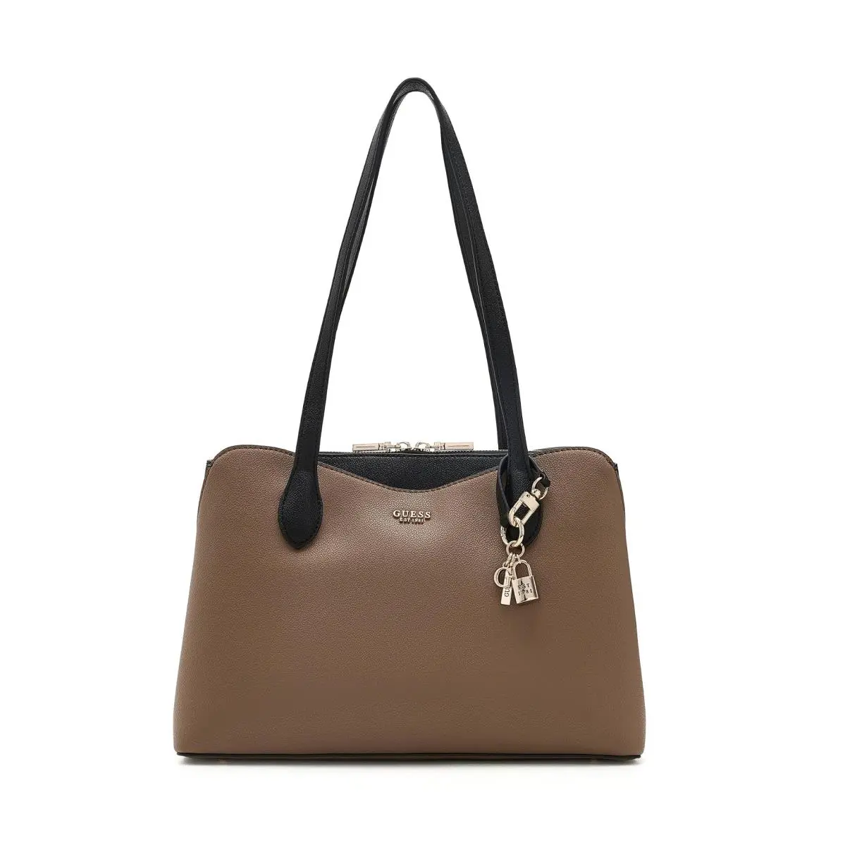 Women`s Handbags  Bethany Large Girlfriend Satchel Chestnut Multi by Guess